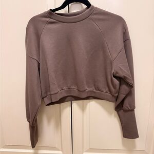 Cropped Crewneck Sweatshirt in Mauve
